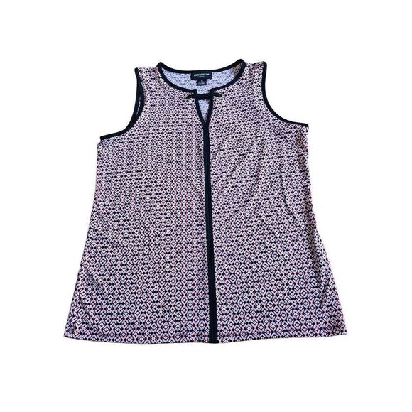 Liz claiborne carreer womens Sz M red black multicolor sleeveless top - Picture 1 of 6